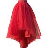 Celanisai Gonna in tulle, bianca, da donna, in pizzo, in tulle, asimmetrica, multistrato, anteriore, più corta, più lunga, per steampunk, gotico, rockabilly, asimmetrica, A-Line
