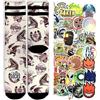American Socks calzini Signature series calzettini sportivi colorati disegnati tubolari basket Skate 1 paio + pack 10 stickers casuali (IT, Testo, M, Regular, Regular, Nitro fury)