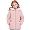 SOLOCOTE Cappotti invernali per ragazze con cappuccio Sherpa foderato giacca leggera spessa calda gonfia impermeabile antivento in cotone lucido giacche rosa 3-4 anno