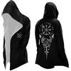 Celanisai Viking, giacca con cappuccio da uomo, con motivo mitologia, Yggdrasil, per il tempo libero, con stampa 3D, stile motociclista, stile vintage, classico mantello Wingking Cooler Guaina Gothic