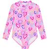 Harry Bear Costumi Intero Bambina, Costume Piscina Bambina con Cuori, Costume Intero Bambini Manica Lunga