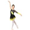 Chaoyinn Bambini Vestito Danza Latino Jazz Una Manica Strass Abito Pattinaggio Artistico Competizione Bambina Body Ginnastica Ritmica Giallo 7-8 anni