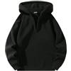 Celanisai Felpa da uomo a mezza zip, con cappuccio Baggy Streetwear Y2K, felpa con cappuccio, giacca sportiva, oversize, basic, top a maniche lunghe, felpa con cappuccio, tinta unita, O nero., L