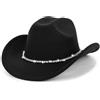 HilyBony Cappello da Cowboy-Cowgirl Western da Donna con Strass Cappello Fedora Jazz con Fascia Scintillante