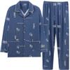 Celanisai Pigiama lungo da uomo, in seta, morbido, biancheria da notte, 2 pezzi, con risvolto, a maniche lunghe, camicia da notte e pantaloni da pigiama, elegante e comodo, vestibilità comoda, tuta leggera, O