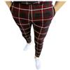 Celanisai Pantaloni chino da uomo a quadri, pantaloni chino, slim fit, con stampa plaid, pantaloni da uomo, pantaloni tubolari, eleganti da lavoro, a quadretti, classici
