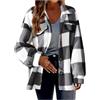 Celanisai Camicia in flanella da donna, camicia a quadri, stampa a quadri, giacca in pile calda, con risvolto, camicia button-down, giacca Shacket, con risvolto, termica, calda, top, camicia da