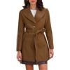 Allegra K Casual Caban Donna (Pacco da 1) | Abbottonatura nascosta. Polsini con volant. Chiffon leggero. Elegante per ufficio, formale, uso quotidiano