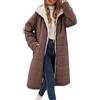 Vancavoo Cappotto Donna Invernale Lungo Reversibile Giacca Trapuntata | Parka Idrorepellente con Interno in Pile, Cappuccio Fisso, Zip Integrale e Tasche Laterali