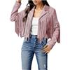 Celanisai Giacche da donna in pelle scamosciata, con frange, a maniche lunghe, con nappa, hippie, cowgirl, cowboy, costume da cowboy, stile occidentale, vintage, da motociclista, O rosa., XL