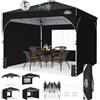 COBIZI Gazebo pieghevole 3 x 3 cm, impermeabile, stabile e invernale, gazebo pieghevole per feste, con protezione UV 50 + regolabile in altezza con sfiato e 3 pezzi di tessuto e 4 sacchi di sabbia