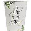 ARTY FETES FACTORY Generique - 8 Bicchieri in Cartone Oh Baby eucalipto