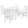 vidaXL Set da Pranzo 5 pz in Legno di Pino Bianco