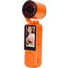 VBESTLIFE Action Camera 4K con Ventola, Obiettivo Rotante a 180°, Schermo da 1,97 Pollici, Videocamera Vlog Portatile per Viaggi Sportivi All'aria Aperta (ORANGE)