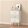 [en.casa] Cassettiera per Cameretta Bambini Comò con 3 Cassetti Mobiletto Contenitore con Maniglie a Stella 62 x 38 x 30 cm Bianco/Menta Verde
