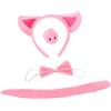 IMIKEYA 4 pezzi accessori per costume da maialino con cerchietto di orecchie naso con papillon materiale e per feste di Halloween e gioco