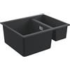 Grohe K500 Lavello in Materiale Composito, Vasca e Mezza e Gocciolatoio, Granite Black, 55.5 x 50 cm