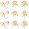 Beebeecraft 1 Scatola da 10 Pezzi di Orecchini A Clip in Ottone Placcato Oro 18K con Clip A Fiocco Convertitori per Orecchini Non Forati Componenti per Orecchie Non Forate