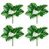 PASCH® Set di 4 Piante Artificiali Monstera (25 cm) Senza Vaso: Realistiche e Piccole