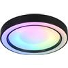 RL LIVE YOUR LIGHT Reality Leuchten Plafonnier LED ARCO R65091432, Plastique Noir mat, 22 Watt LED, Changement de couleur, Télécommande