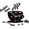 Bonbela Orologio da Parete in Acrilico Fai-da-Te Moderno Orologio da caffè Muto Orologio da Parete a Forma di Tazza Orologio con Numeri Vuoti (Nero)