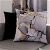 PETTI Artigiani Italiani - Coppia di Federe Cuscino 45x45 cm in Microfibra, Cuscini Arredo Camera da Letto, Divano, Salotto, Set 2 Fodere Copricuscino, Federa Marble Grigiosc, 100% Made in Italy