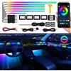 TWETIZ Striscia a LED in materiale acrilico per interni auto, con app wireless, RGB Dreamcolor 10 in 1, kit di illuminazione in fibra ottica, circa 4,5 m, 593 LED, attivazione sonora, 16 milioni di colori