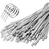 HOTUT Fascette in Acciaio Inox,110 pezzi 300 x4.6 mm Fascette Metalliche,Fascia Elettricista Resistenti,Fermacavo Acciaio Inox Autobloccanti per Legare Cavi, Tubi di Ferro,Tubo Flessibile