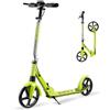 ZIFFY Monopattino per bambini 6-12 anni, ruote da 200 mm, ABEC-9, sospensioni, telaio pieghevole in alluminio, manubrio regolabile in altezza 79-106 cm, freno a mano per una maggiore sicurezza