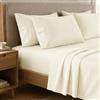PETTI Artigiani Italiani - Set Lenzuola una Piazza e Mezza Percalle Cotone Panna, Completo Letto 3 Pezzi, 100% Made in Italy