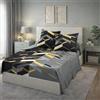 HOME LINGE PASSION Home Passion Parure di Lenzuola 4 Pezzi Marco Yellow 100% 57 Fili, Cotone, Multicolore, 240 x 300 x 0,1 cm