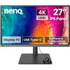 BenQ Creative Pro PD2706U 27 per monitor 4K, 90W USB-C, UHD, P3, display HDR 400, IPS, calibrato in fabbrica, DualView, modalità Camera oscura, modalità Animazione, modalità CAD/CAM, Hotkey Puck G2