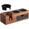 Cecotec Stazione di Pressatura per Espresso Baristeo WoodTamperStation, Supporto Legno Elegante Portafiltro, Pressino e Livellatore, Compatibile 51-58mm, Piedini Antiscivolo, Ottimizza Spazio