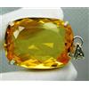 130 CT Naturale Giallo Citrino Certificato Gemma 925 Pendente Argento Sterling