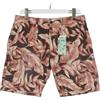 Scotch & Soda Pantaloncini Uomo W32 Chino Foglia Motivo Zip Fly Burgundy Casual