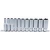 BGS technic BGS 2222 | Set di chiavi a bussola, esagonali, profonde | 11 pezzi | 10 mm (3/8") | SW 8 - 19 mm | CV acciaio