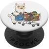 Magliette in alpaca dal raccolto sano Alpaca carino fare la spesa cartone animato frutta e verdura PopSockets PopGrip Adesivo