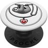 Student Animal Rescue Designs Stetoscopio a forma di bradipo Blackwork Ink Heart Nurse PopSockets PopGrip Adesivo