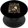 Funny Spooky Season Halloween Party Appa Carino Ghost Lettura Libro Halloween Biblioteca Cat Accogli PopSockets PopGrip Adesivo