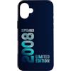 Birth Since September 2008 Retro Vintage Custodia per iPhone 16 Plus Settembre 2008 Anno 2008 Compleanno Edizione Limitata