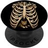 DKittensLovers1 Gabbia toracica divertente per Halloween, amanti dei gatti, mamma, papà, scheletro PopSockets PopGrip Adesivo