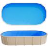 VEVOR Liner per Piscina Ovale 375 x 732 cm con Bordo a Incastro, Rivestimento Interno per Piscina Fuori Terra, Pellicola in Vinile Resistente, Altezza Parete 120 cm, con Toppe di Riparazione, Blu