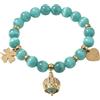 Generico Bracciale Donna Occhio di Gatto Turchese con Pendenti