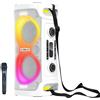 Celly Altoparlante Celly BOOMBOX45WH Party Boombox Bluetooth Portatile 45W con Microfono Wireless Luci RGB Bianco [BOOMBOX45WH]