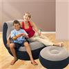 Intex 68564NP, Poltrona Lounge 102 x 137 x 79 cm, con Poggia Piedi 64 x 28 c, Grigio/Nero, Tinta Unita