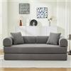Luscriate Divano letto pieghevole - Futon Divano letto con 2 cuscini, senza montaggio, divano multifunzionale per soggiorno e ufficio, grigio (grigio, 3 posti)