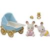Sylvanian Families, 5432, Gemelli Coniglio Cioccolato e carrozzina