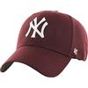 47 Brand MLB New York Yankees Kids cap B-RAC17CTP-KM, Boy cap with a Visor, Burgundy, One Size EU