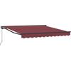 LKJephalotrop Tenda da sole con braccio articolato, 300 x 250 cm, tenda retrattile con mezza cassetta, per terrazza e balcone, robusto telaio in alluminio, manovella inclusa, rosso bordeaux nero