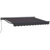 LKJephalotrop Tenda da sole elettrica con braccio articolato, antracite, 3,5 x 2 m, semicassetta, con telecomando e manovella, tenda retrattile in poliestere, per terrazza, balcone e giardino